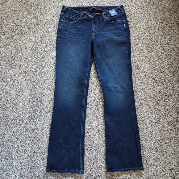 Silver Jeans Co. Denim - Silver Jeans Tuesday Universal Fit Low Rise Slim Boot Sz 34x31 Dark Wash NWT